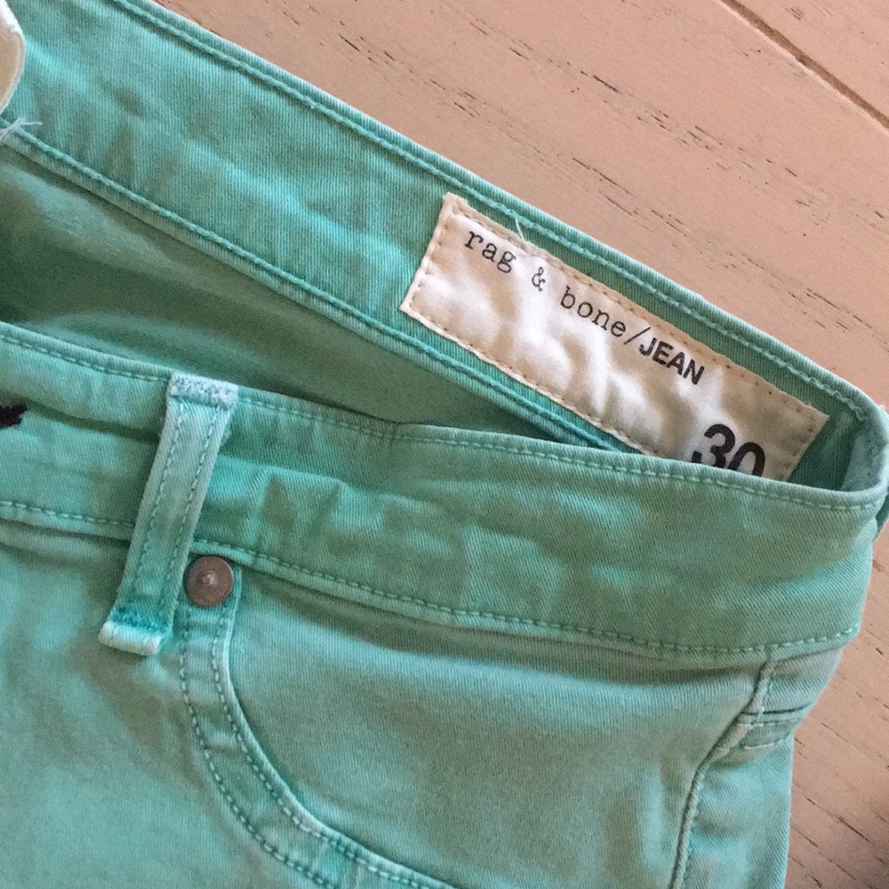 Rag and bone light green skinny jeans